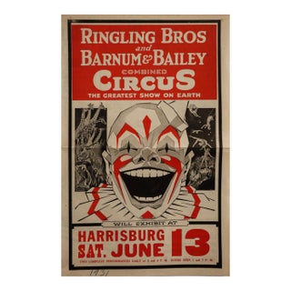 1931 American Circus Advertisement, Ringling Bros, Barnum Bailey Circus Courriers - The Thriller Supreme For Sale