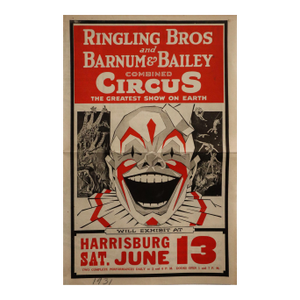 1931 American Circus Advertisement, Ringling Bros, Barnum Bailey Circus Courriers - The Thriller Supreme