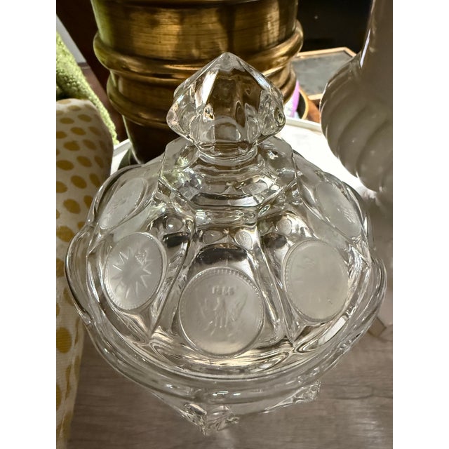 Vintage Fostoria 'Coin Glass' Pattern Candy Dish, For Sale In Portland, OR - Image 6 of 11