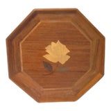 Mid-Century Marquetry/Inlaid Wood Octagonal Tray For Sale