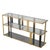 Contemporary low cabinet in a brushed brass and black finish with a smoked glass shelf. Its structure combines stainless...