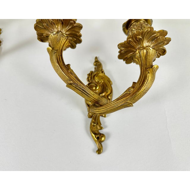 Metal Mid-Century Bronze Wall Sconces, Belgium, 1960s, Set of 2 For Sale - Image 7 of 9