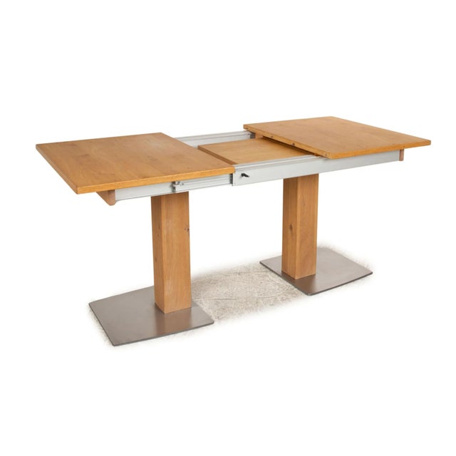 Modern Wooden Dining Table in Brown Oak from Venjakob For Sale - Image 3 of 12