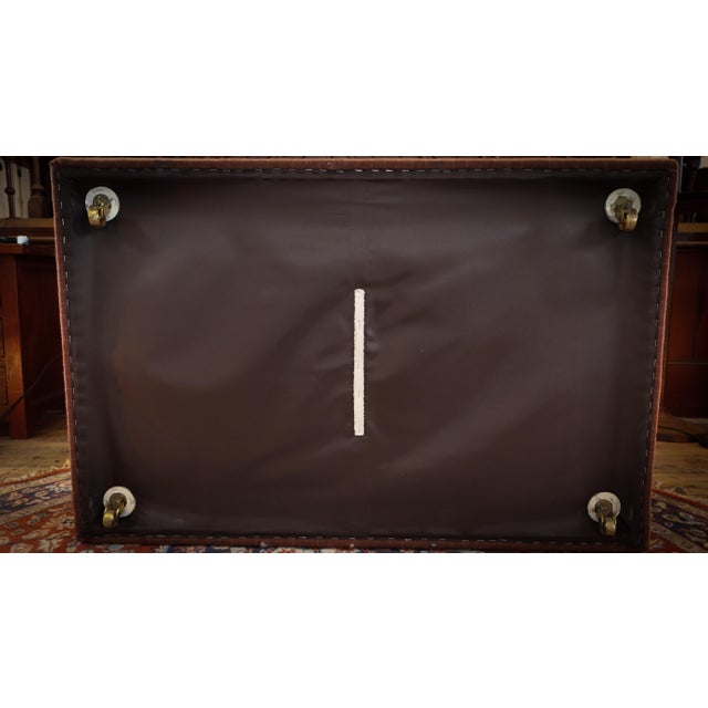 Country House Rectangular Ottoman in Pin-Striped Wool Velvet, 2010s For Sale - Image 15 of 16