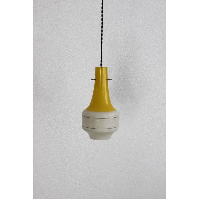 Italian Red, Yellow and Blue Glass Pendant Lights in the Style of Vitosi, 1960s, Set of 3 For Sale - Image 18 of 18