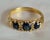 Vintage 18ct Yellow Gold Sapphire and Diamond Three-Stone Ring, 1976 For Sale - Image 10 of 10