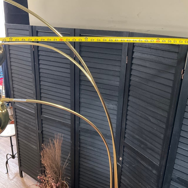 1970s Anthony of California Oversized Triple Arc Brass Floor Lamp For Sale - Image 13 of 18