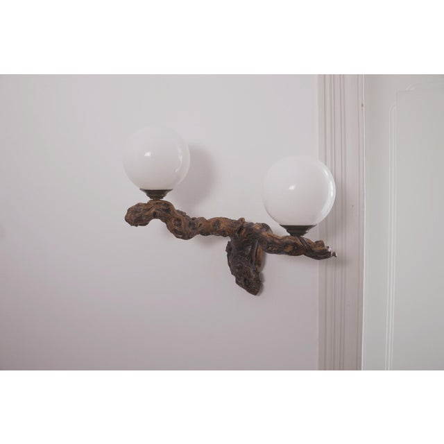 1950s Vintage Brutalist Double Opaline Lighting Wall Light, 1950s For Sale - Image 5 of 18