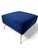 Pair of Bespoke Stools in Navy Blue Velvet With Solid Brass Ball Point Legs For Sale In New York - Image 6 of 6