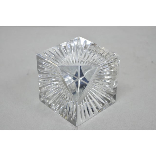 Vintage Waterford Crystal Glass Diamond Shaped Meridian Small Desk Clock For Sale - Image 10 of 11