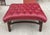 Antique Queen Anne Red Tufted Leather Wingback Chair & Ottoman For Sale In Los Angeles - Image 6 of 8