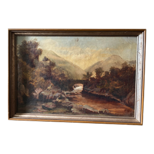 European Framed Oil on Canvas of a Landscape, 19th Century