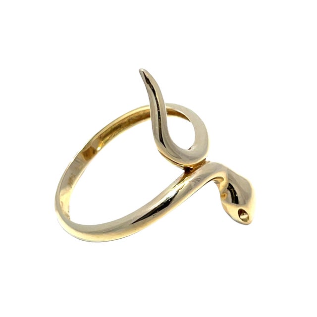 Modern 14k Yellow Gold Snake Ring, Size 7 For Sale - Image 3 of 4