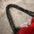 Italian 1980s Vintage Red Leather and Black Painted Metal Chain Italian Evening Bag For Sale - Image 3 of 10