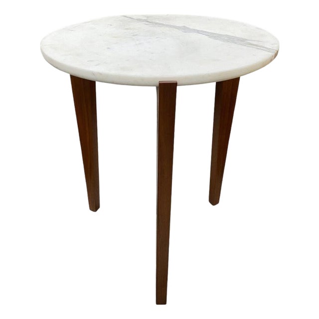 Andrianna Shamaris Italian Marble Side Table For Sale