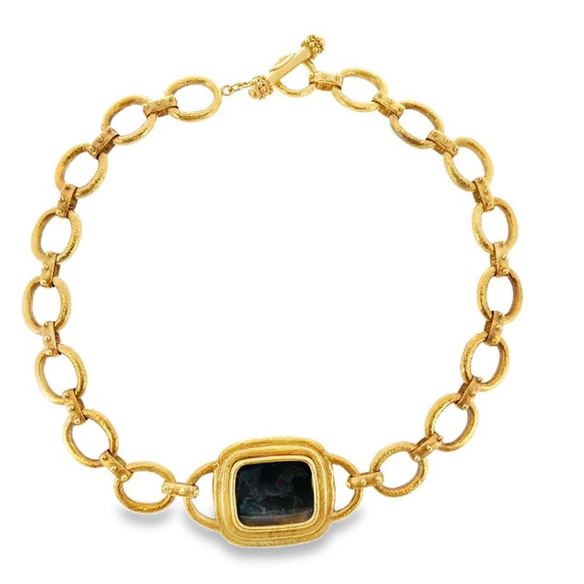 Elizabeth Locke 18k Bloodstone Intaglio Toggle Necklace For Sale - Image 4 of 10