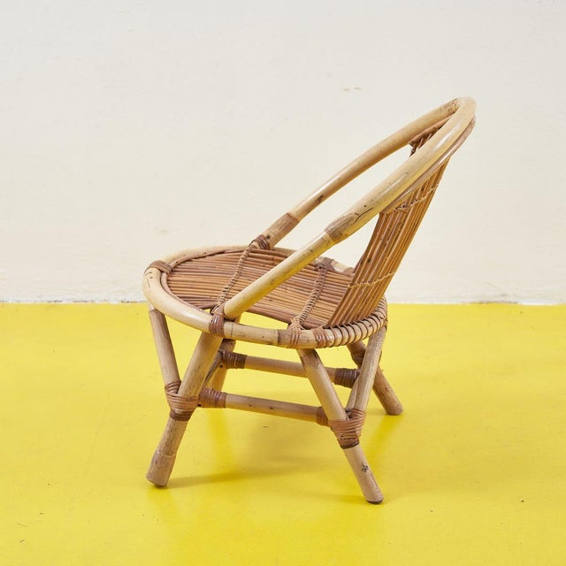 Small Vintage Bamboo Armchair For Sale - Image 6 of 7