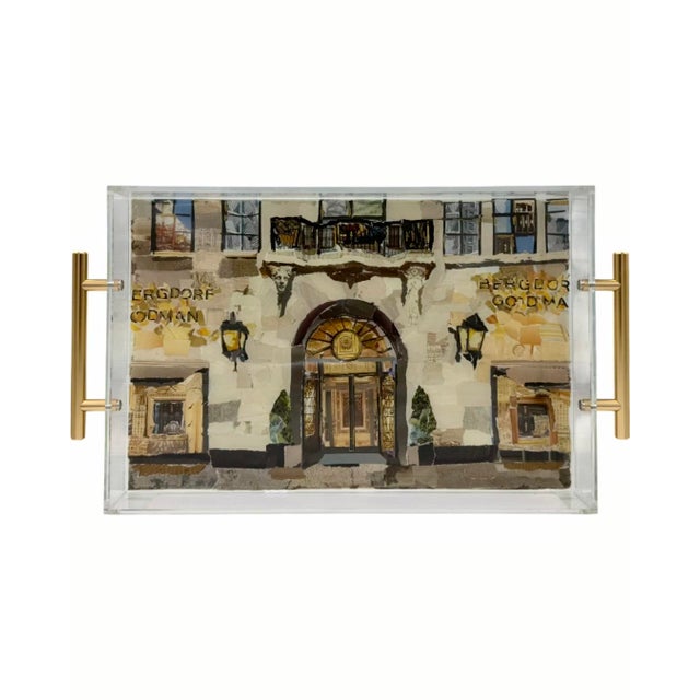Handcrafted Bergdorf Goodman Nyc Storefront Lucite Serving Tray New York City For Sale In Washington DC - Image 6 of 11