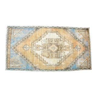 1960s Oushak Wool Hand Knotted Aztec Rug For Sale