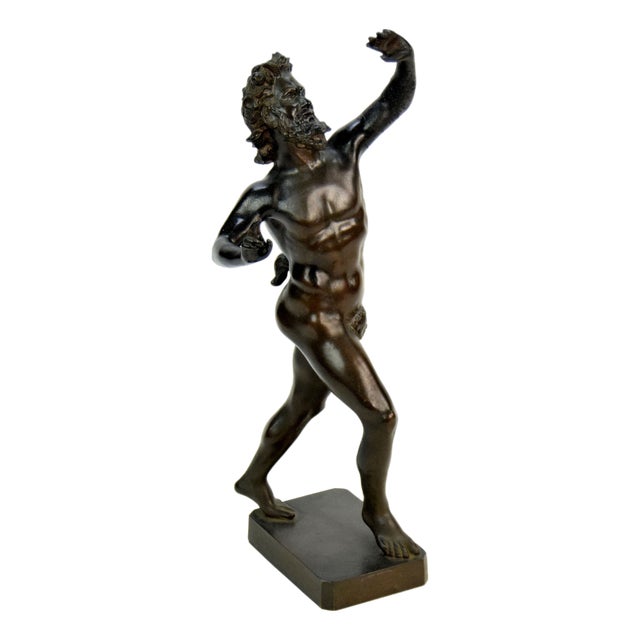 19th Century Grand Tour Bronze Faun after the Pompeii House of the Faun For Sale
