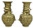Vintage Japanese Dragon Relief Bronze Chinese 10" Oriental Flower Vase - A Pair For Sale