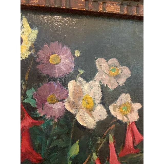 Antique Floral Still Life Painting For Sale - Image 4 of 6