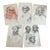 Mid 20th Century Old Master Artwork Drawings: Leonardo, Bruegel, Van Eyck, Clouet, Watteau (Set of 5) - Unknown Artist For Sale