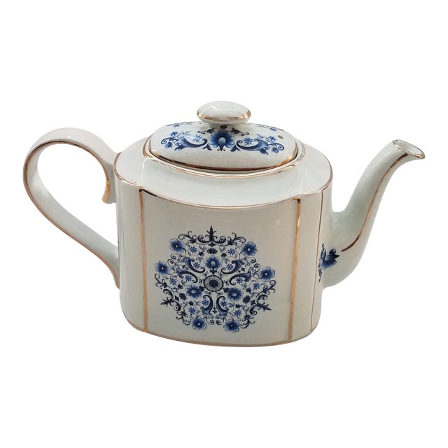 Vintage Arthur Wood Blue & White Hand Painted Porcelain Tea Pot Chairish