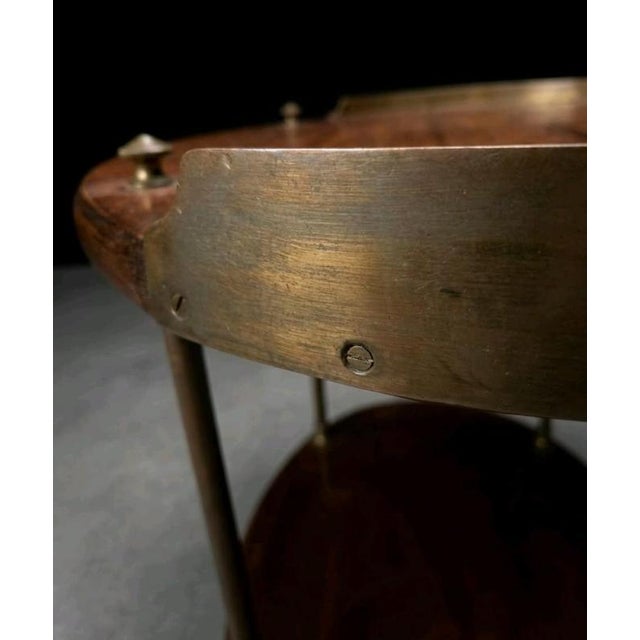 English Two-Tier Occasional Table in Mahogany and Brass For Sale - Image 6 of 8