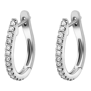 Natural 4/10 Cttw Diamond Hoop Earrings in 14k Solid Gold - 2 Pieces