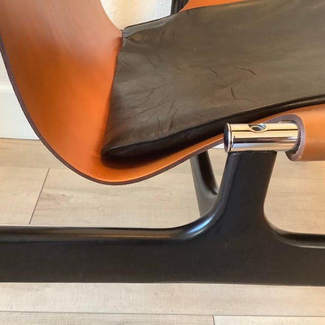 Pair of Vintage Charles Pollock 657 Armchairs for Knoll – Original Leather & Chrome For Sale - Image 11 of 12