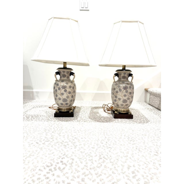 Pair of Frederick Cooper Hand-Painted Porcelain Ginger Jar Table Lamps, C. 1970s For Sale - Image 10 of 10