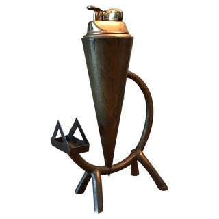 Carl Aubock Style Brass Cat Table Lighter For Sale