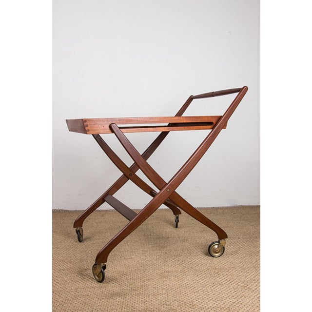 1960s Danish Folding Teak Table on Wheels by Svend Aage Madsen for Illums Bolhigus, 1960s For Sale - Image 5 of 18