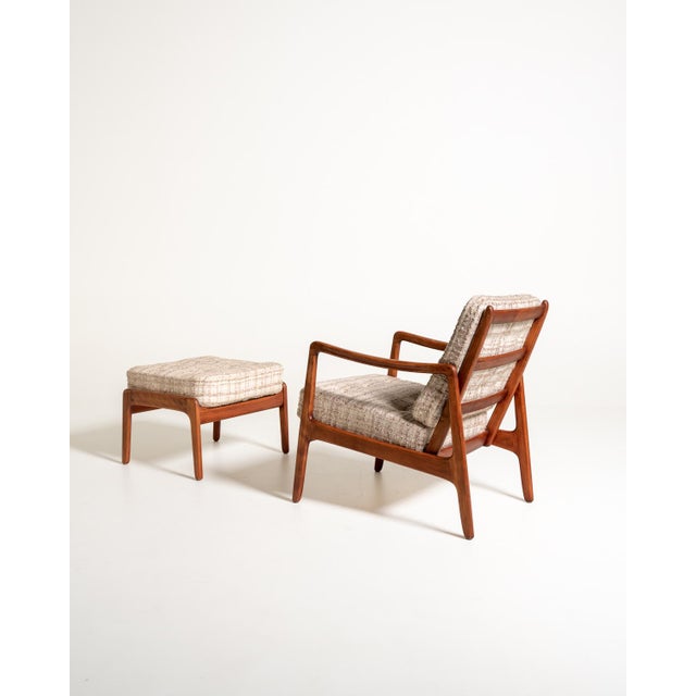 Ole Wanscher Set of Model 109 Lounge Chair and Ottoman by Ole Wanscher for France & Søn, 1950s For Sale - Image 4 of 12