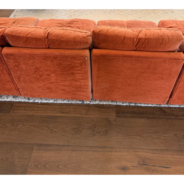 Vintage 1970s Burnt Orange Modular Sectional Sofa in the Style of Milo Baughman For Sale - Image 11 of 15