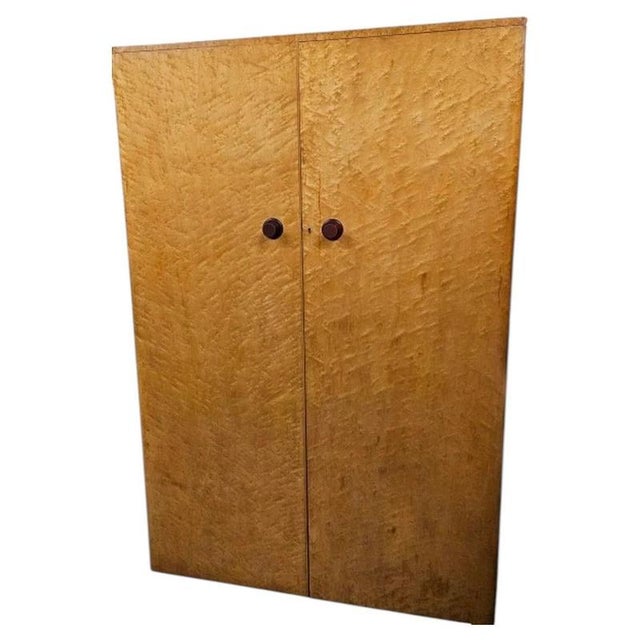 Art Deco British Birdseye Maple Wardrobe with Phenolic Handles, 1930 For Sale - Image 12 of 12