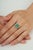 Not Yet Made - Made To Order Vintage Style Emerald and Diamond Cluster Ring in Silver, Size 8.5 For Sale - Image 5 of 14