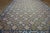 1930s Blue Orange Geometric Antique Indian Cotton Dhurrie Carpet Flatwoven Rug For Sale - Image 4 of 12