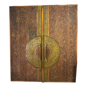 Pair of Large 1980s Sunburst Doors by Alan Weiss