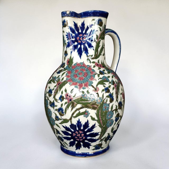 Early 20th Century Early 20th Century Zsolnay Pécs Hungarian Ceramic Pitcher For Sale - Image 5 of 6