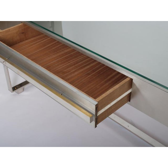 Brushed Steel Desk attributed to Raymond Cohen for Cohray, France, 1970s For Sale - Image 15 of 17