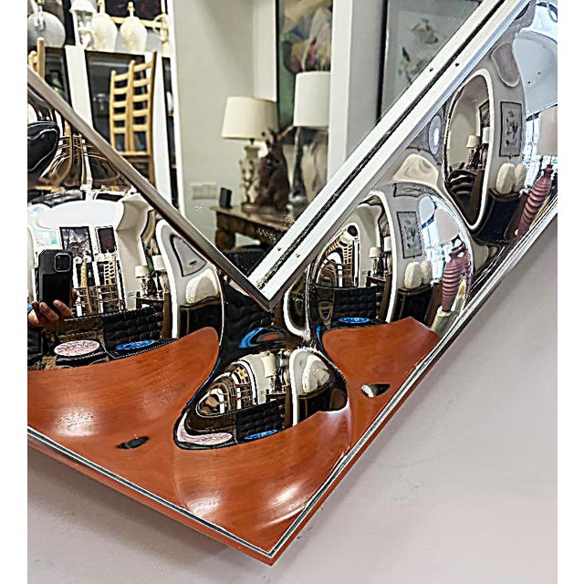 Mid-Century Modern 1960s-70s Silver Bubble Pop Art Frame Mirror, Turner Manufacturing For Sale - Image 3 of 7