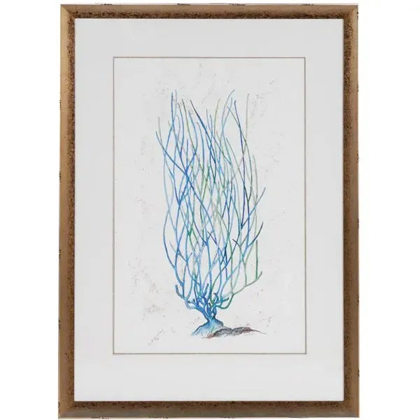 1990s Abstract Blue Coral Reef Print, Framed For Sale - Image 10 of 10