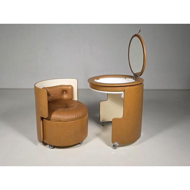 Dilly Dally Vanity Set by Luigi Massoni for Poltrona Frau, 1960s, Set of 2 For Sale - Image 10 of 10