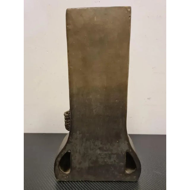 Gray Sculpture Vase in Painted Terracotta, 1920s For Sale - Image 8 of 11