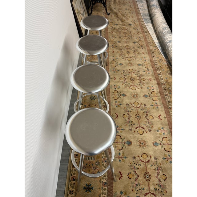 Silver Pepe Cortes for Knoll Jamaica Bar Stools, Set of Four For Sale - Image 8 of 12