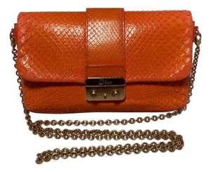 Christian Dior Orange Python Miss Dior Small Flap Bag
