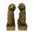 Chinoiserie Pair of Vintage Chinese Brass Clad Temple Foo Dogs Fu Lions Figurines Bookends For Sale - Image 3 of 7