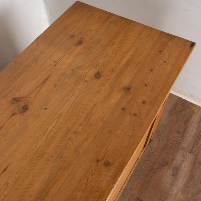 19th Century Long Pine Sideboard Cabinet Console From Denmark For Sale - Image 6 of 11